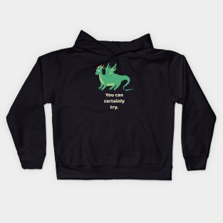 You Can Certainly Try Green Dragon Tabletop RPG Kids Hoodie